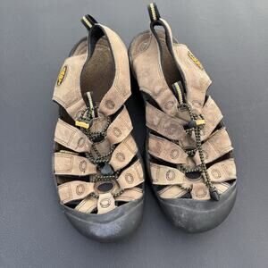 KEEN Men's Newport Brown Leather Waterproof Hiking Outdoor Sandals Shoes READ SZ